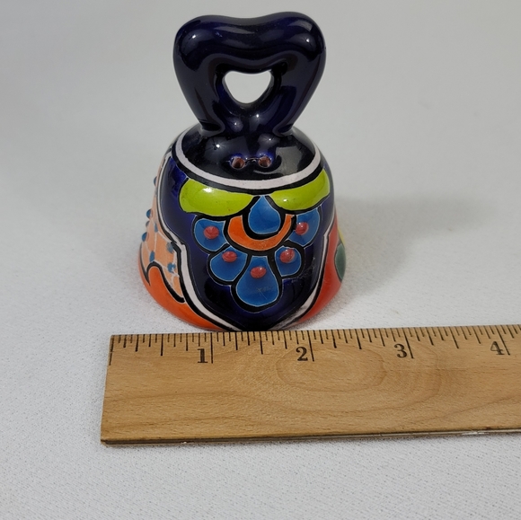 Hand-Painted Taravera Style Ceramic Bell - Mexico - Picture 10 of 11